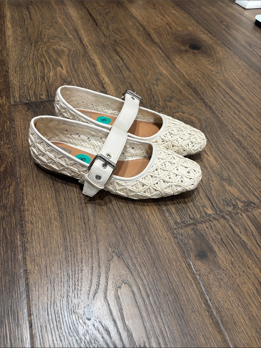 DV by Dolce Vita Cream Woven Mary Jane Flats with Buckle